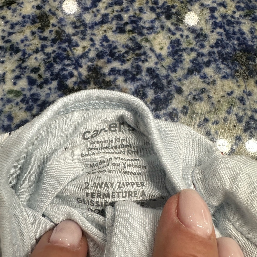 Carter’s Blue and White Kids One Piece lot of 3 preemie - Picture 4 of 4